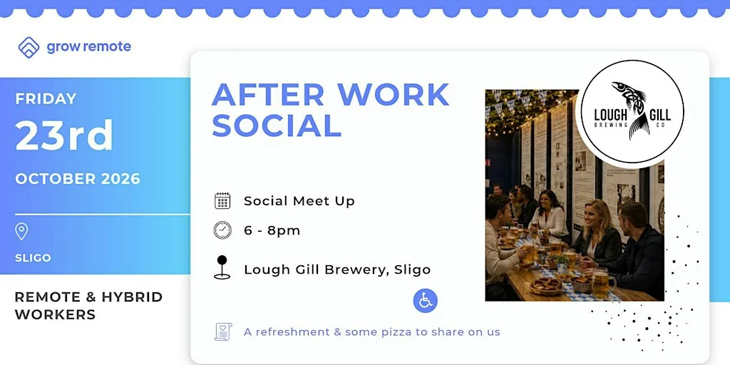 Lough Gill Brewery Social Meet Up for Remote & Hybrid Workers in Sligo at Lough Gill Brewery