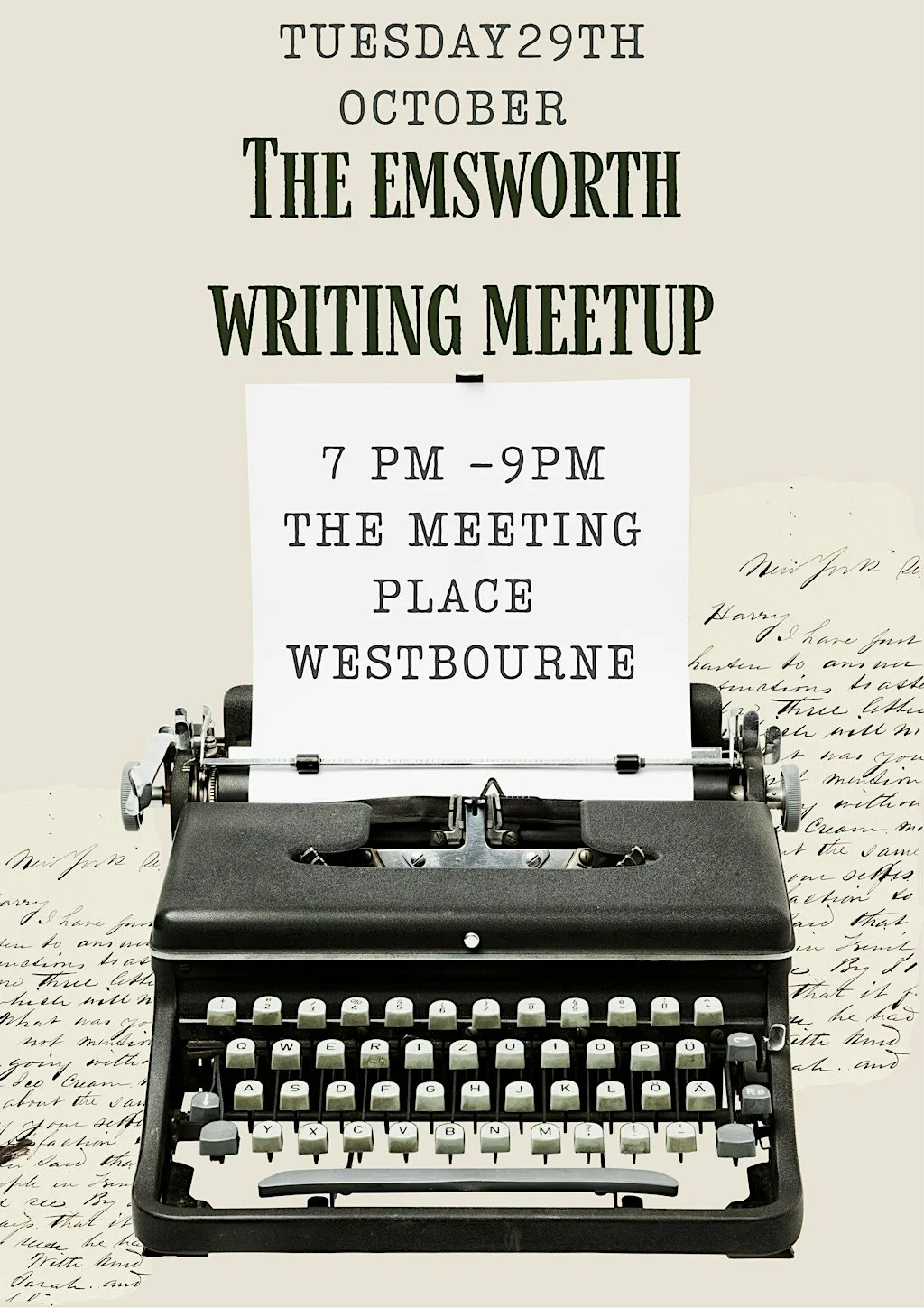 Emsworth Writing Meet up Saturday 28th November at Eames Farm Cottage