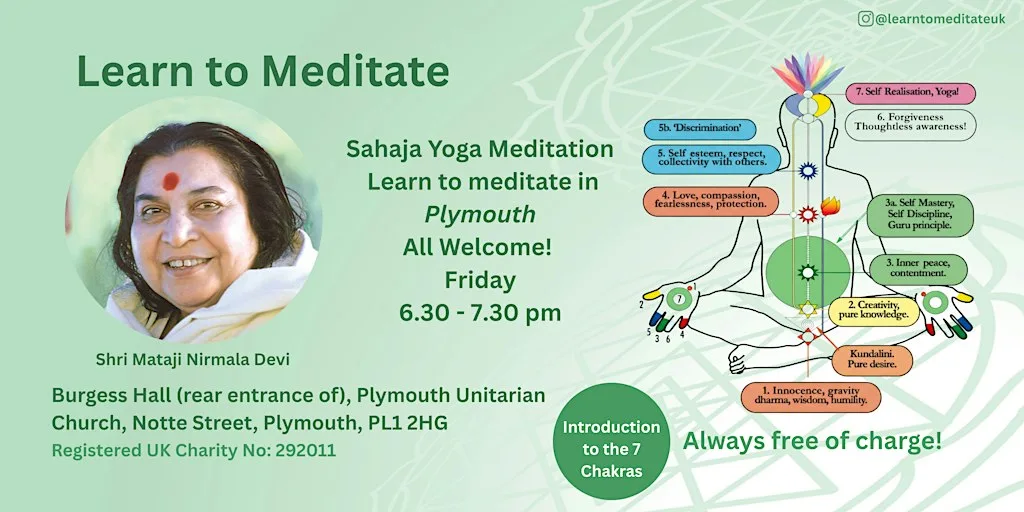 Learn to meditate in Plymouth - Free 6 week course - the 7 chakras at Plymouth Unitarian Church