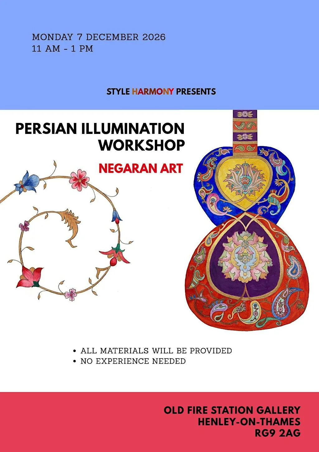 Persian Illumination Workshop at Old Fire Station Gallery