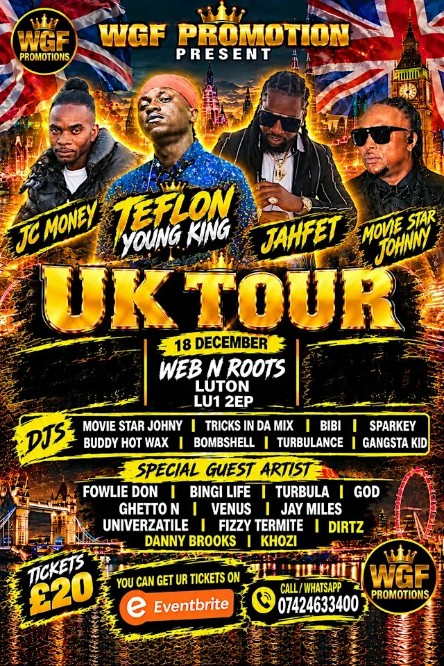 TEFLON YOUNG KING UK TOUR at Webs N Roots