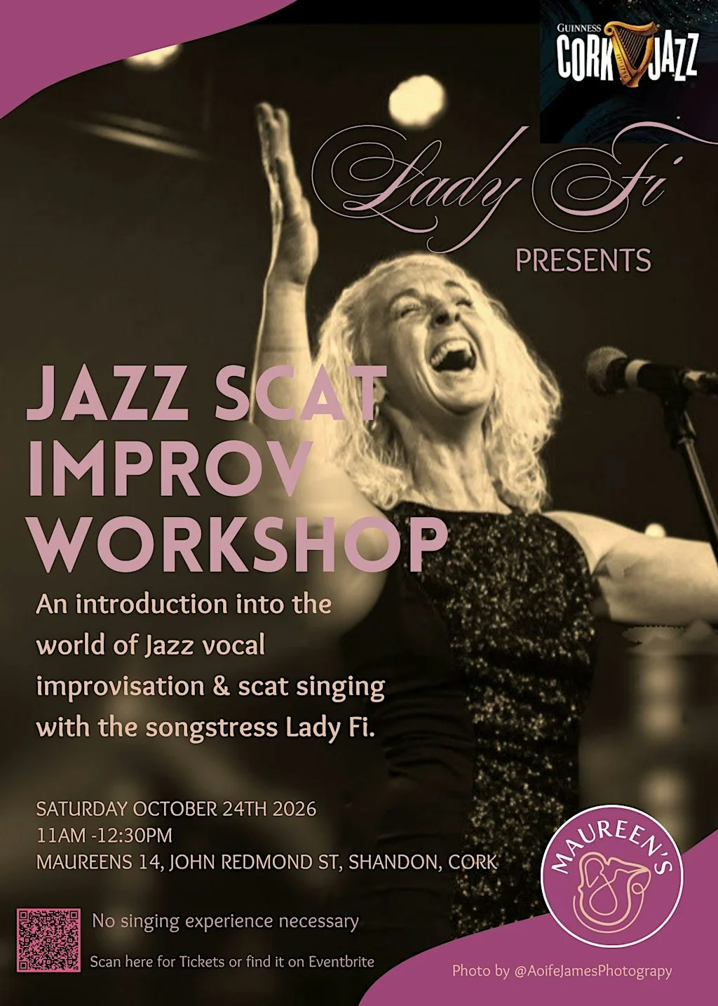 Jazz Weekend Improvisation Scat Singing workshop with Lady Fi at Maureen's