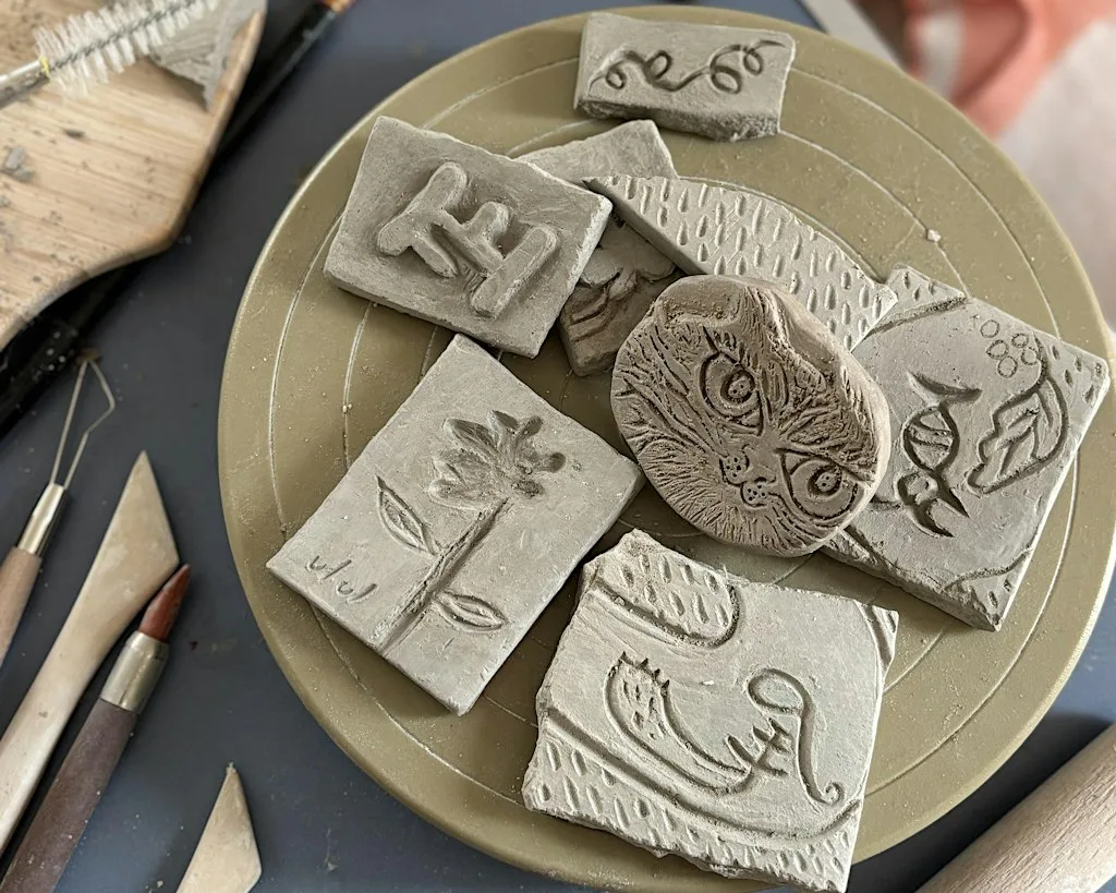 Words of Home (家): A Ceramic Stamp-Making and Gel Plate Printing Workshop