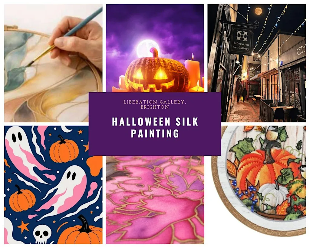 Halloween Silk painting creative workshop at Liberation Art Gallery