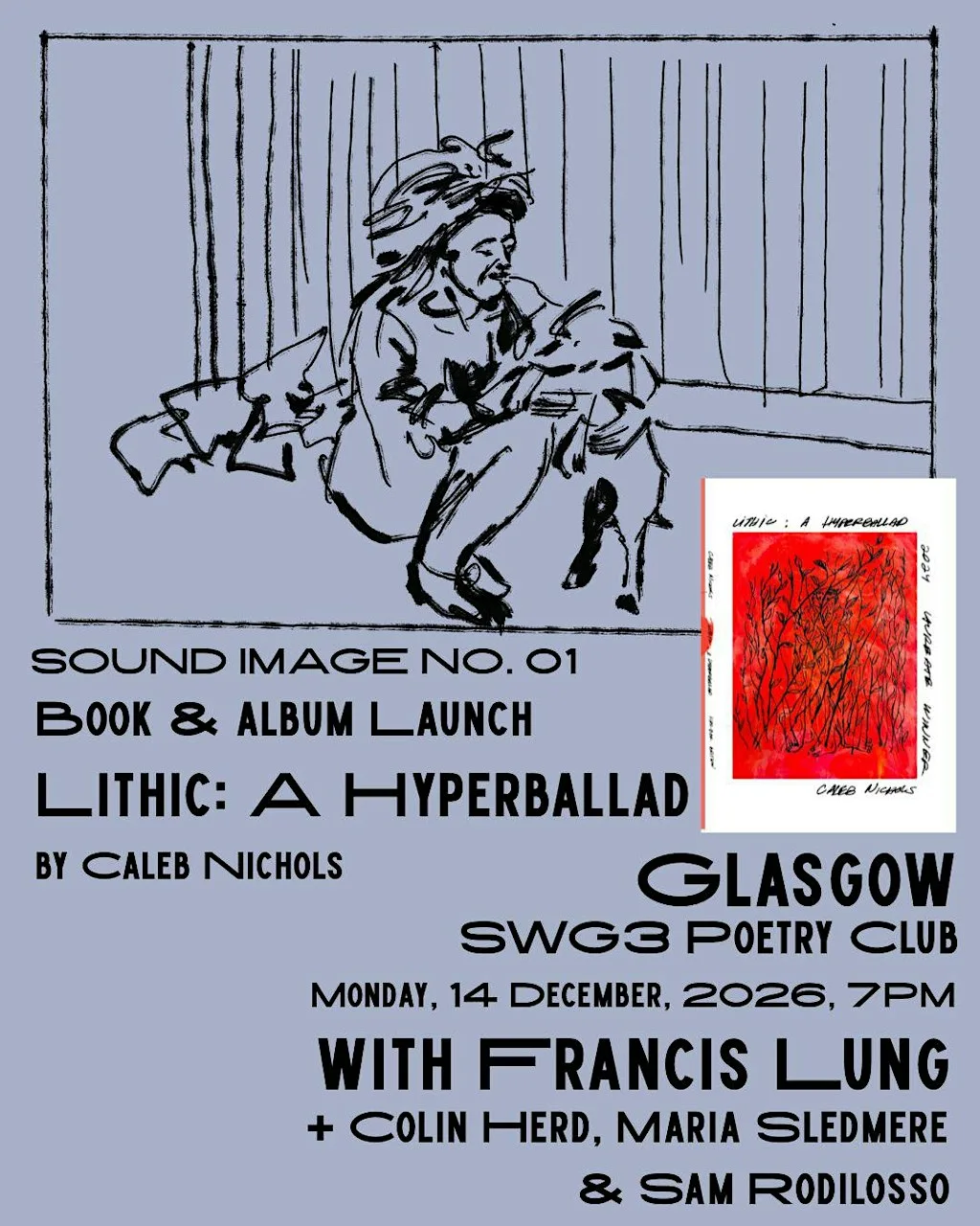 Sound Image No. 1: Poetry & Music with Caleb Nichols, Francis Lung + More at SWG3 Poetry club