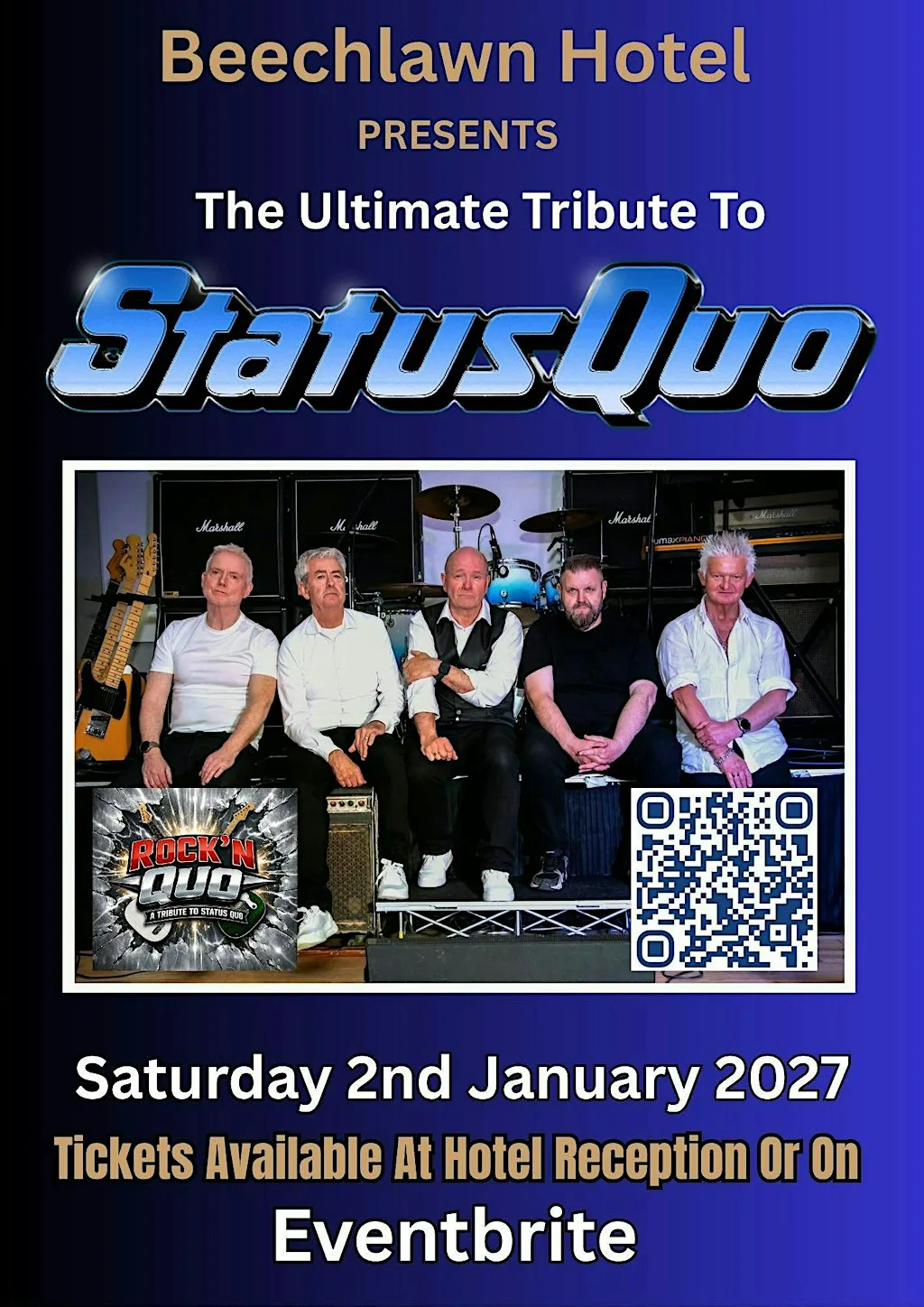 Beechlawn Live - Rock'n Quo - A Tribute to Status Quo at Beechlawn hotel
