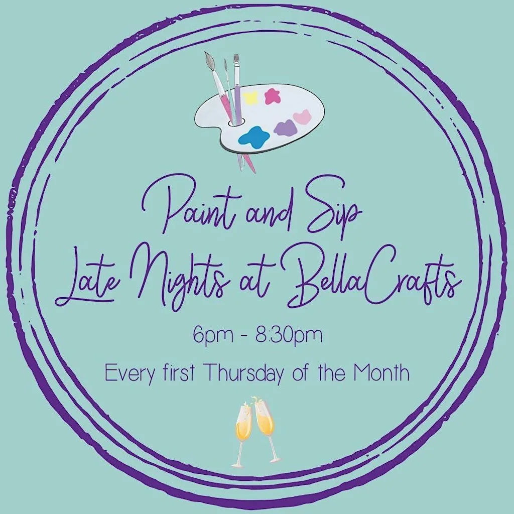 Late night Pottery Painting | Paint and sip at BellaCrafts Winchester