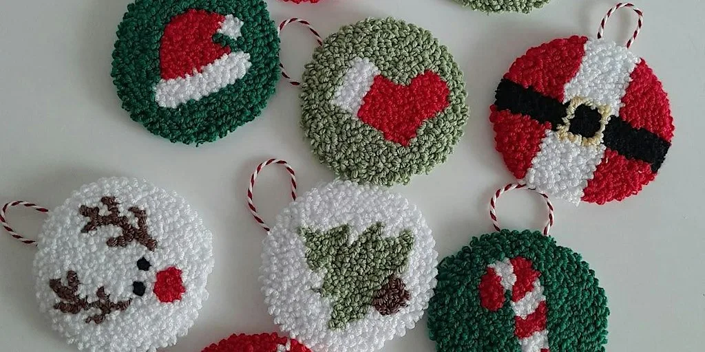 Punch-Needle Christmas Decoration at Kitsch Sisters Studio
