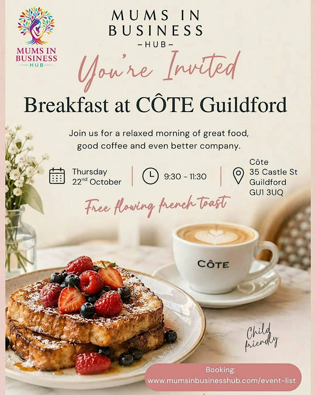 Mums in Business Networking Breakfast (Half term -Bring your mini me)