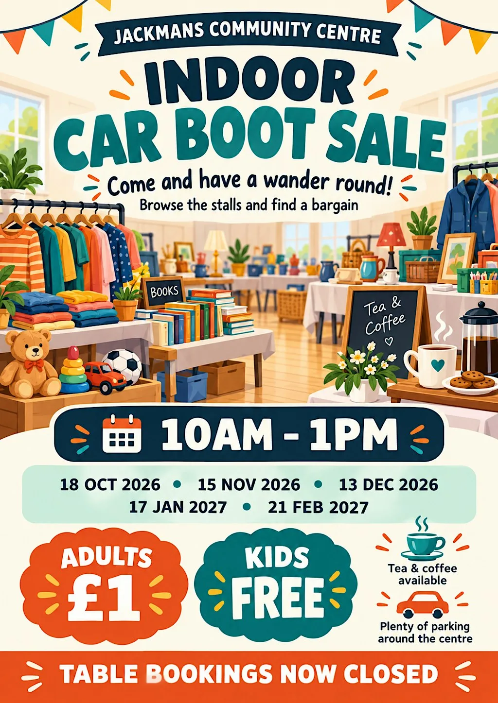 Indoor Carboot at Jackmans Community Centre