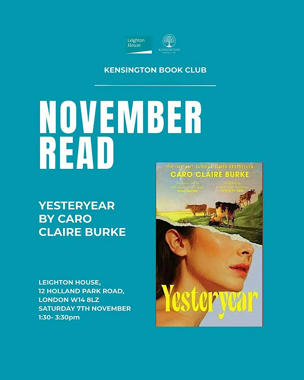 Kensington Book Club at Leighton House - Yesteryear by Caro Claire Burke