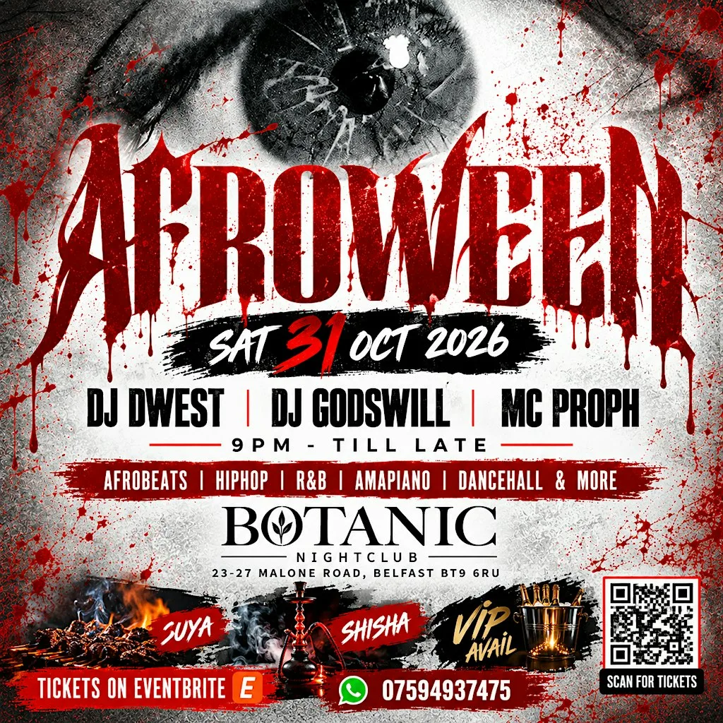 THE OFFICIAL AFROWEEN PARTY 2026 BELFAST at The Botanic Inn