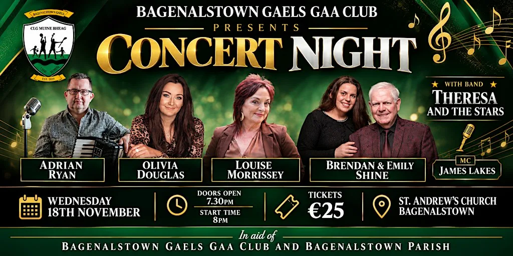 Bagenalstown Concert Night - Wednesday 18th November at St Andrew's Church