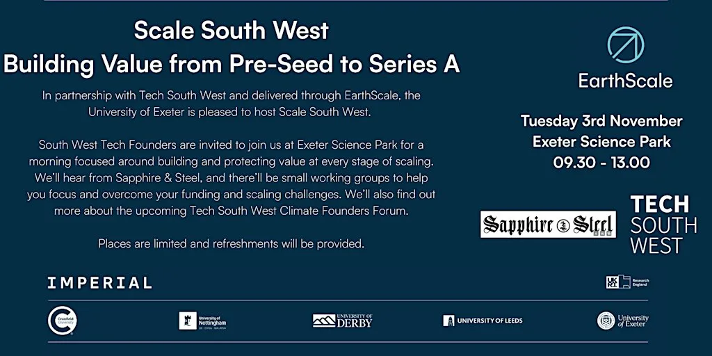 Scale South West: Building Value from Pre-Seed to Series A at The Exeter Science Park Centre