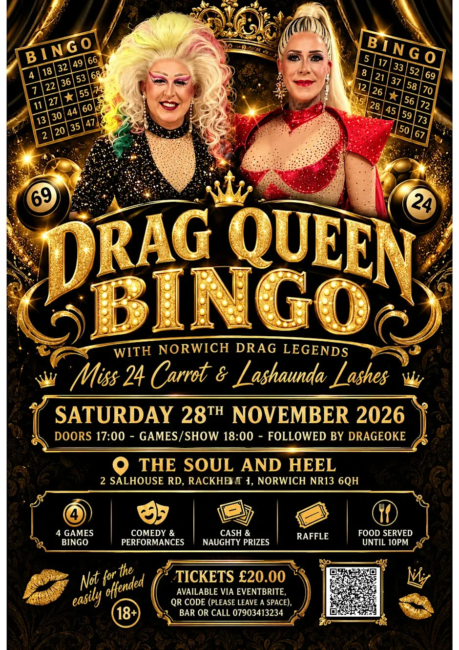 Drag Queen Bingo at The Sole and Heel Pub Rackheath