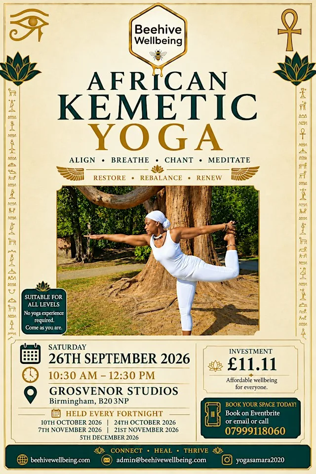 African Kemetic Yoga, meditation and Sound at Grosvenor Road Studios