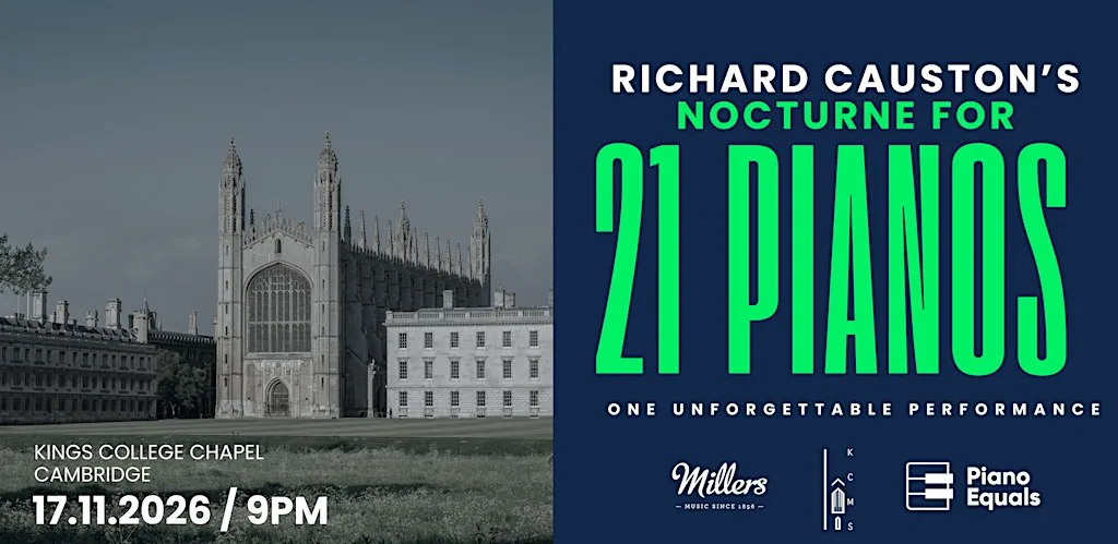 Richard Causton Nocturne for 21 Pianos at King's College, Cambridge
