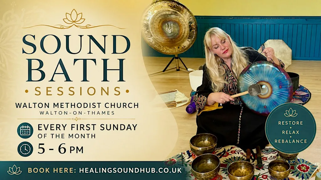 Before Christmas Recharge β¨Gemstone singing bowls and Gongs Sound Bathβ¨ at Walton-on-Thames Methodist Church
