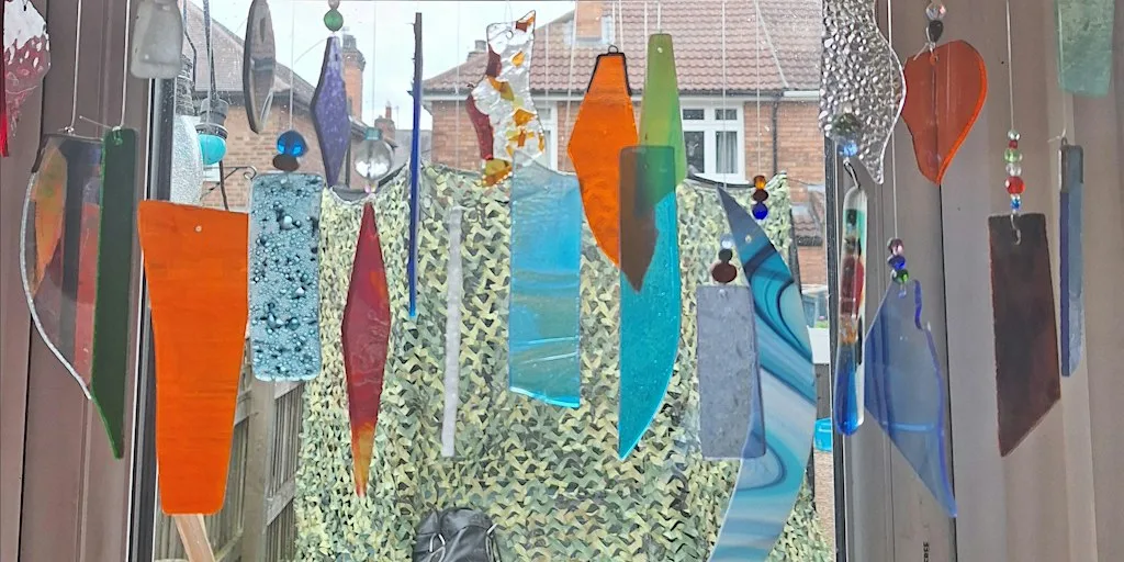 stained glass chime workshop at Long Eaton Art Room