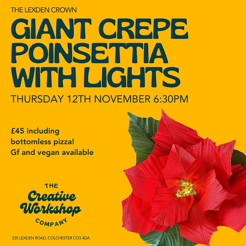 Giant Crepe Poinsettia with Lights Workshop