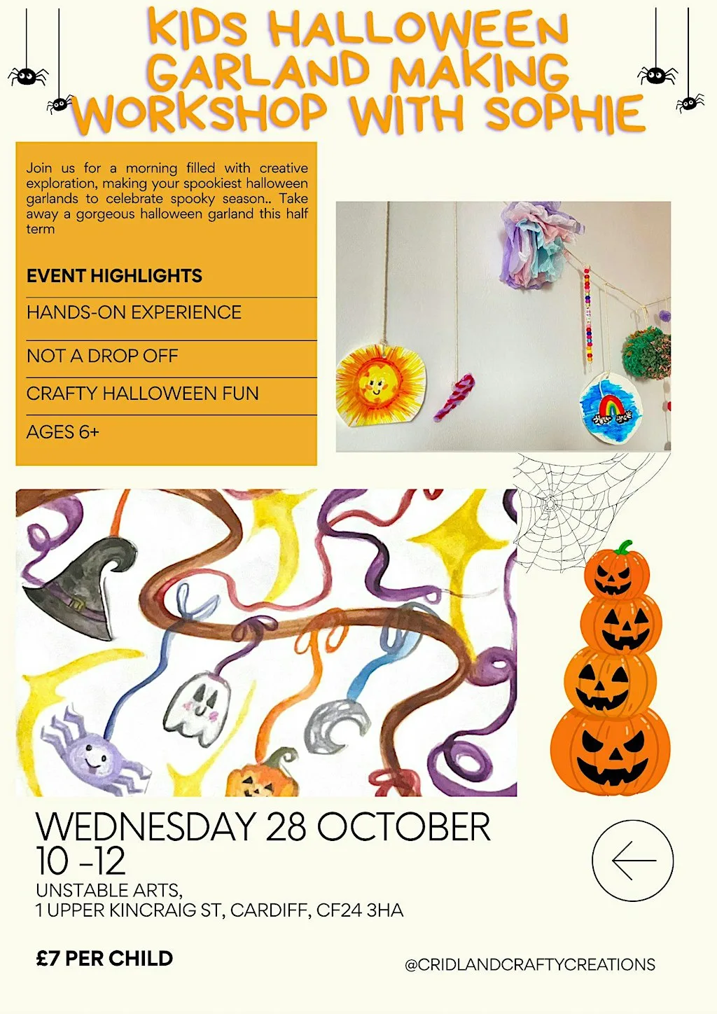 Kids Halloween Garland Making