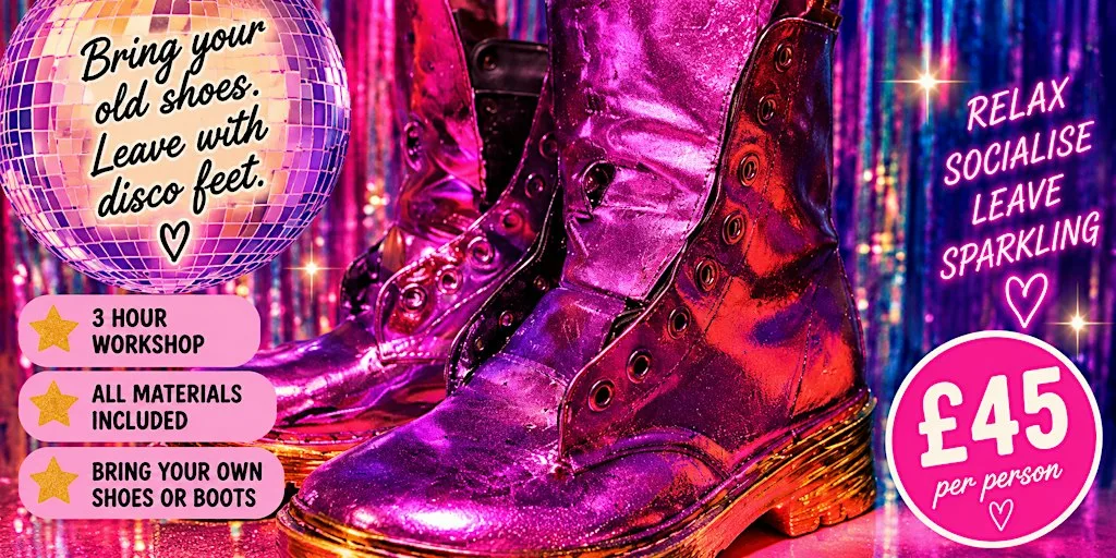 Disco Sole – Metallic Leaf Shoe Workshop ✨
