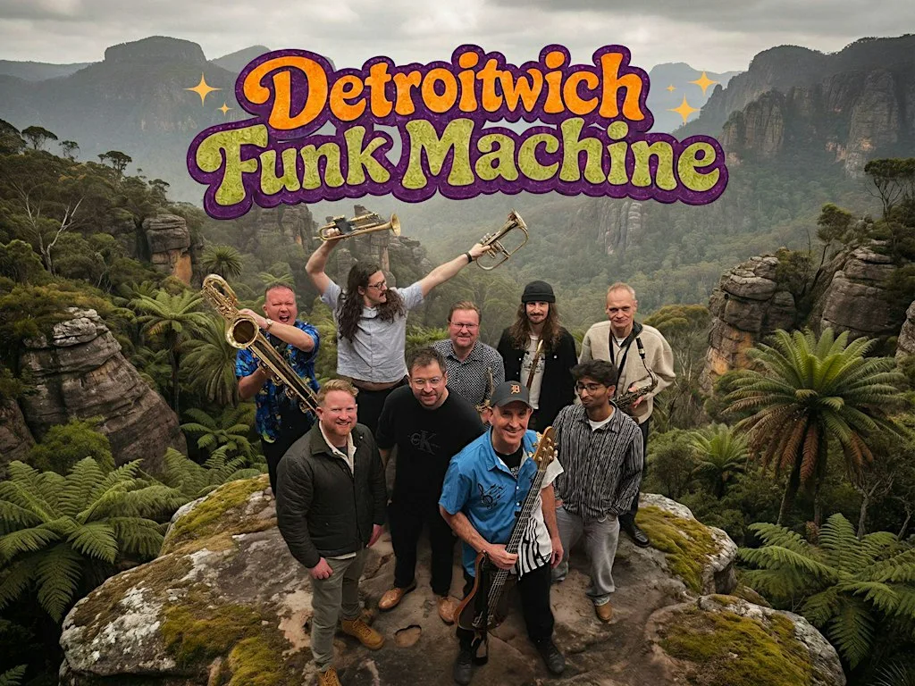 The Detroitwich Funk Machine - jazzy funk of the 70s & 80's at The Mann Cave (incl. Chas Mann Motorcycles, Scooterista, Upstairs@ & Downstairs@)