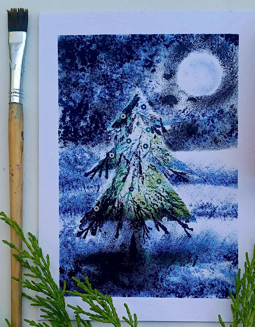 Plant Monoprint and Stencil a Seasonal Picture or Card Workshop