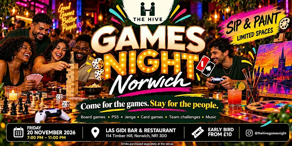 The Hive Games Night Norwich | Games, Music & New Connections at Las GIDI - Bar & Restaurant