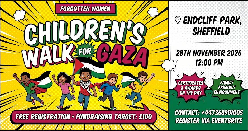 Children’s Walk for Gaza in Sheffield Endcliffe Park at Endcliffe Park