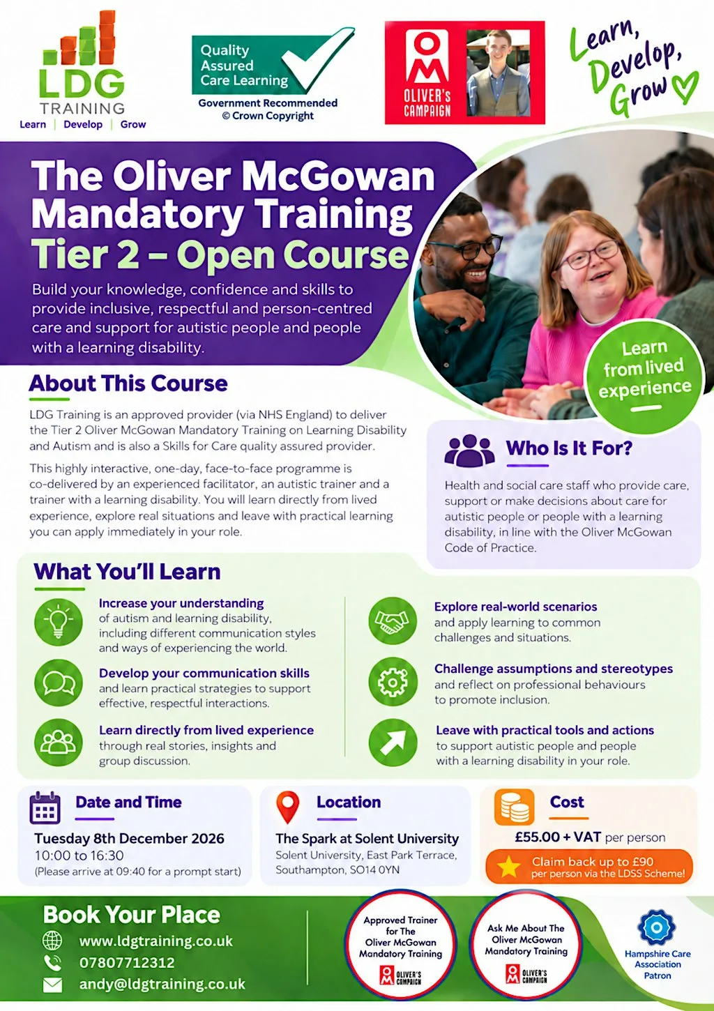 Tier 2 Oliver McGowan Mandatory Training on Learning Disability and Autism