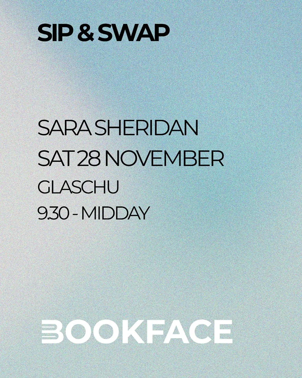 Bookface Sip & Swap for Christmas with author Sara Sheridan