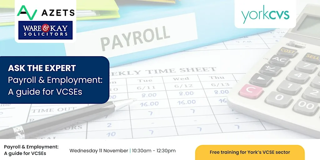 ASK THE EXPERT - Payroll and Emploment - A guide for VCSEs at Priory Street Centre