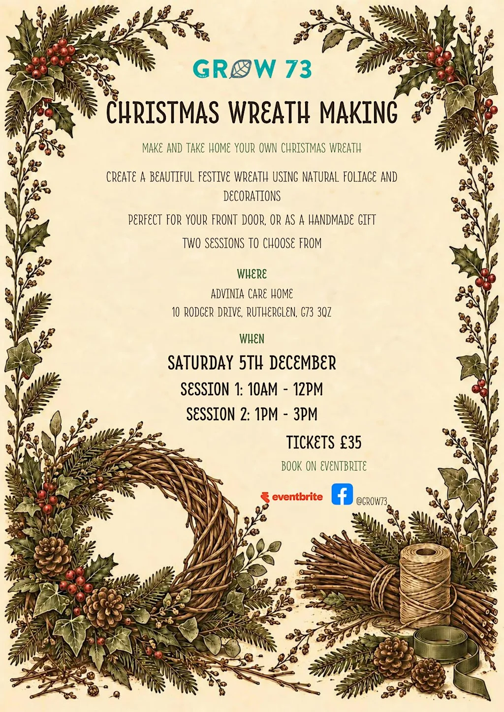 Christmas Wreath Making at Advinia Care Home