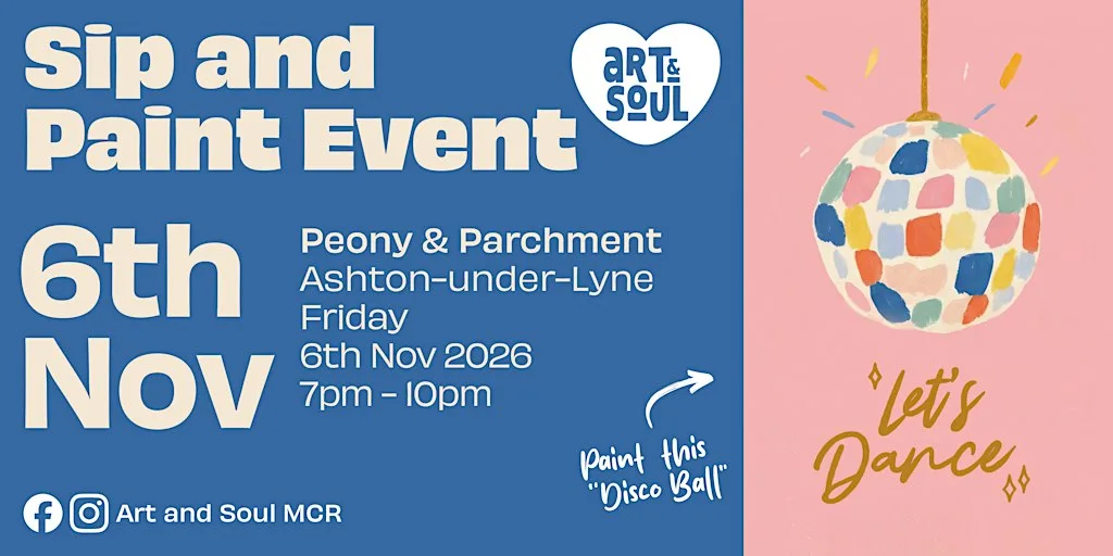 Sip and Paint Night at Peony & Parchment, Ashton-under-Lyne