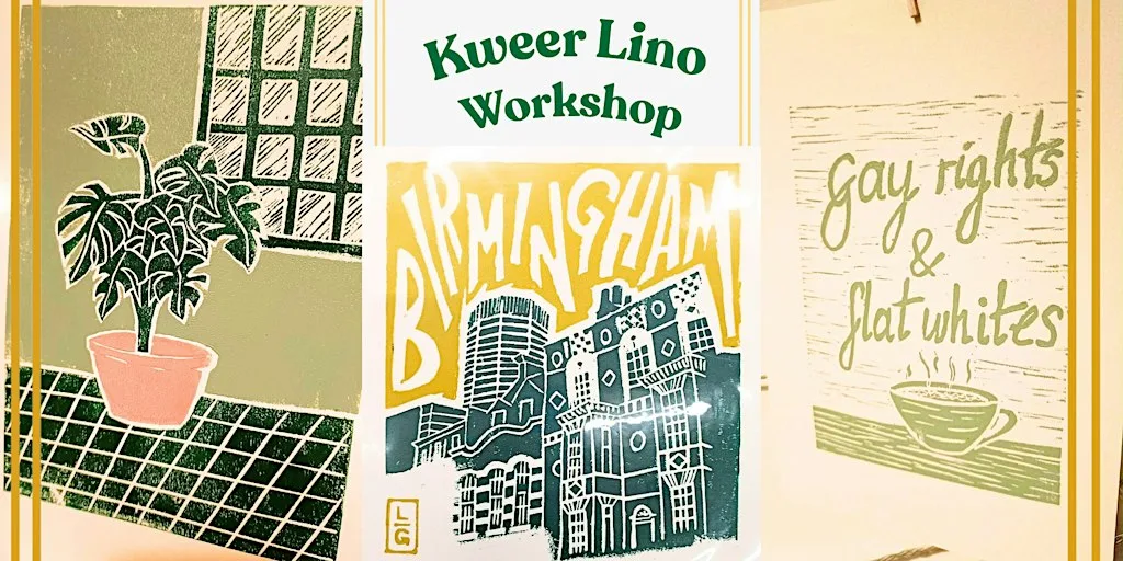 Kweer Sheffield - Lino Printing Workshop - Introduction Session at The Harlequin