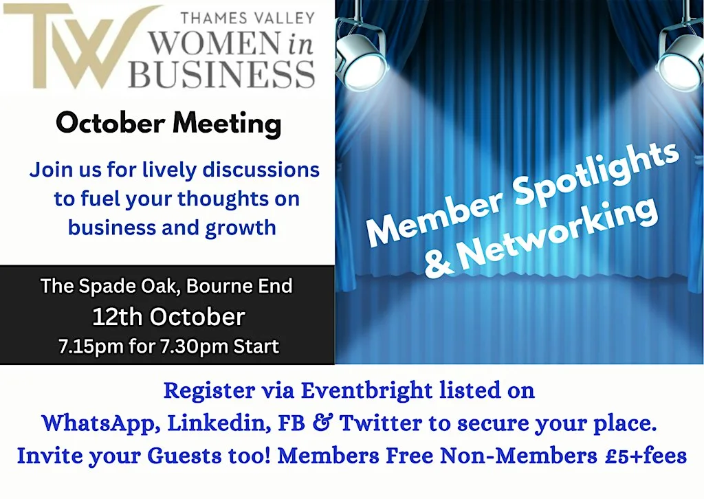 Thames Valley Women in Business- October 2026 Meeting at The Spade Oak