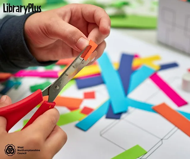 Half Term Crafts with Family Learning at Hunsbury Library