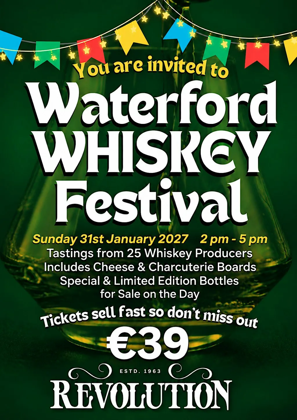 Waterford Whiskey Festival 2027 at Revolution Craft Beer & Whiskey Bar