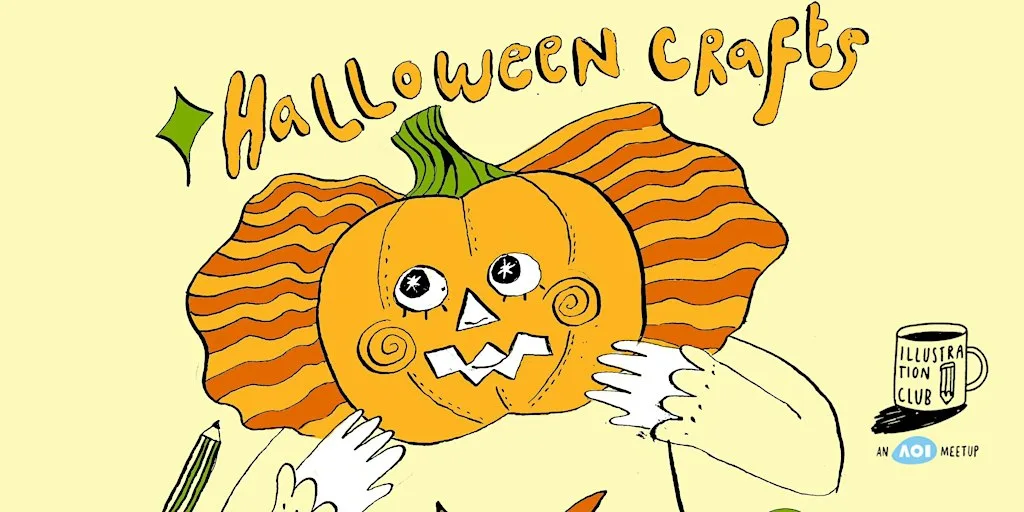 Halloween Crafting / Illustration Club / Cardiff illustrator meet-up