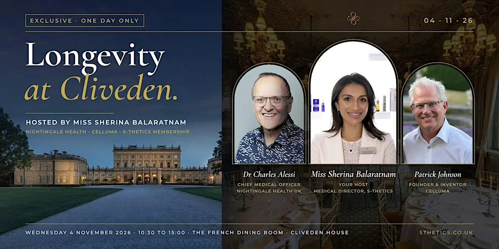 Longevity at Cliveden: Miss Sherina Balaratnam, Dr Alessi & Patrick Johnson at Cliveden House
