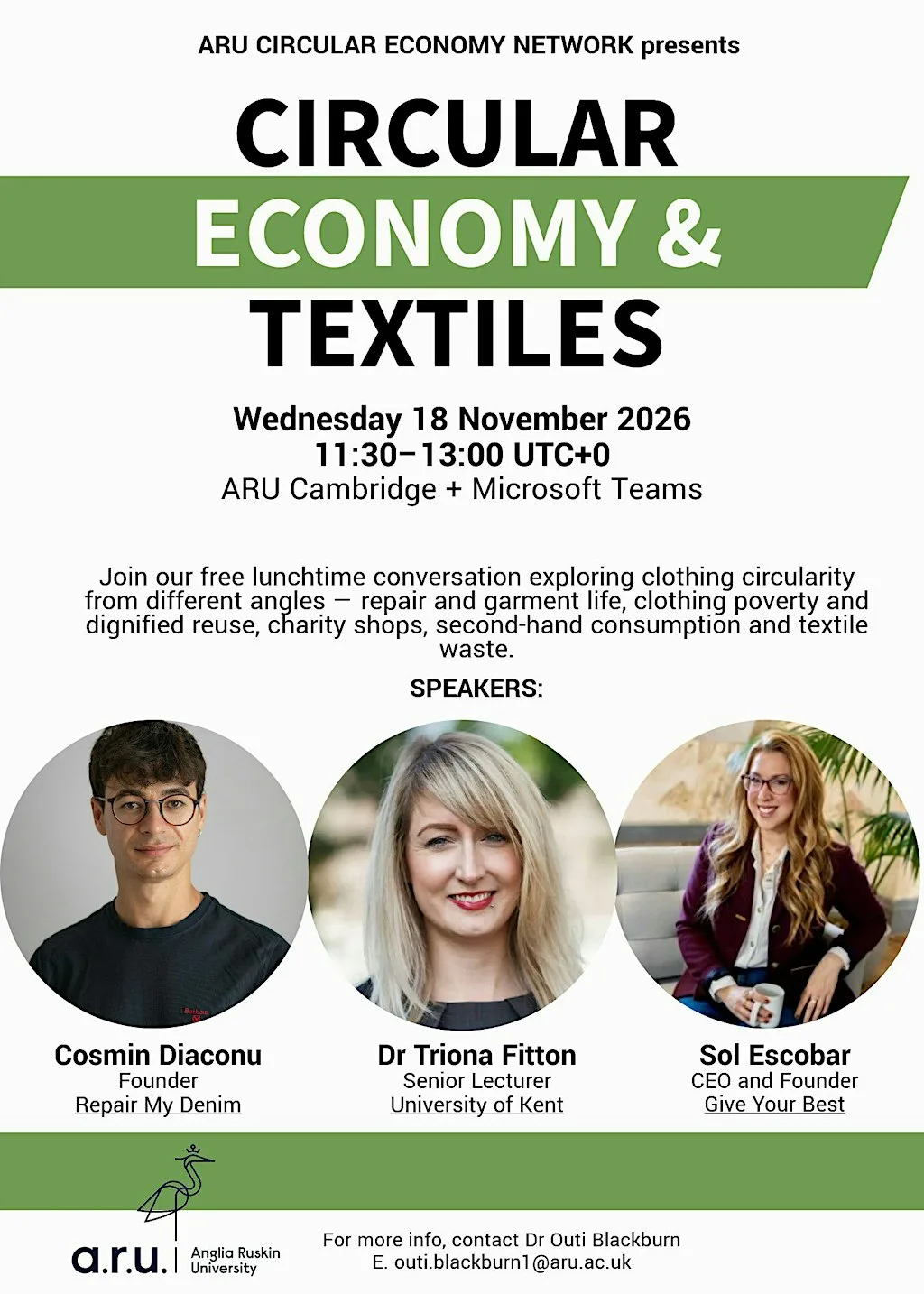 Circular Economy & Textiles at ARU Cambridge