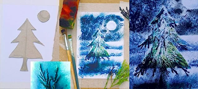 Plant Monoprint and Stencil a Seasonal Picture or Card Workshop