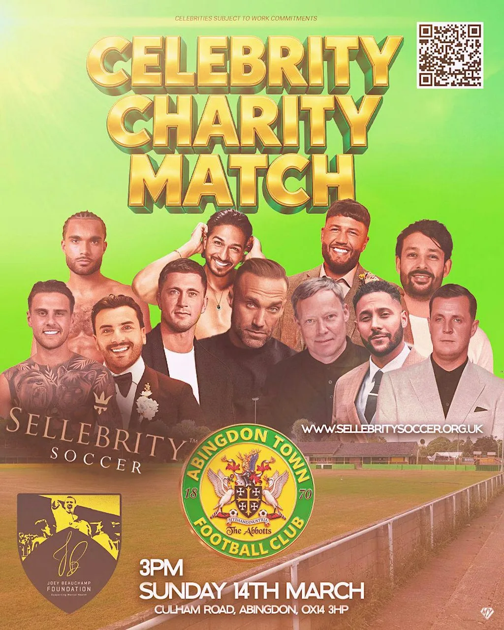 Celebrity charity football match at Abingdon Town FC at Abingdon Town Football Club