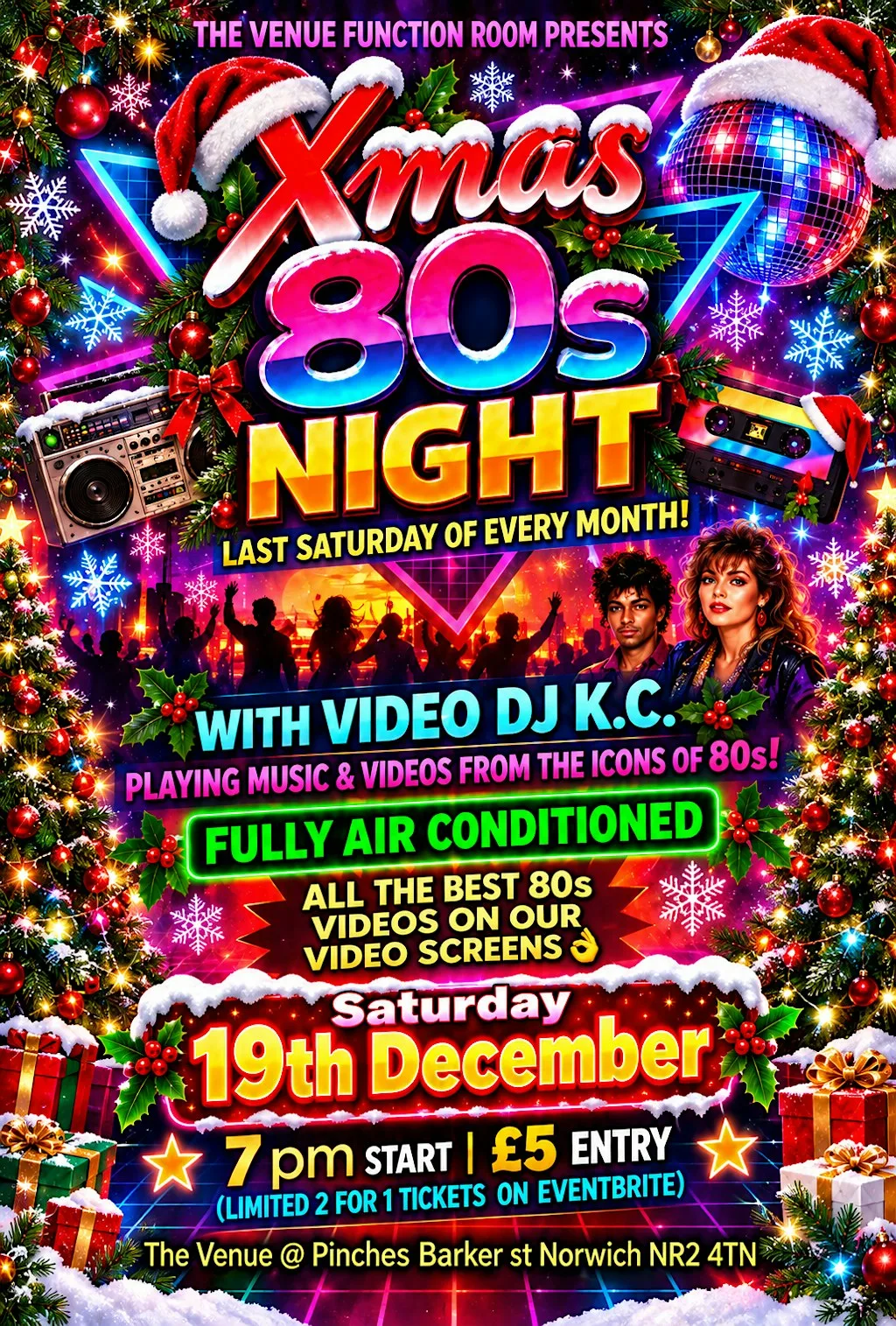 XMAS 80s MUSIC VIDEO NIGHT NORWICH @ THE VENUE LAST SATURDAY EVERY MONTH