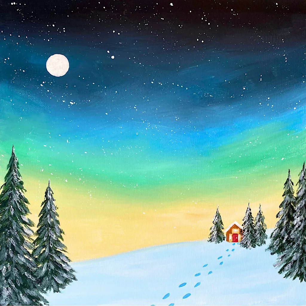Sip & Paint at Wiper and True Taproom, Bristol - "Winter Lodge"