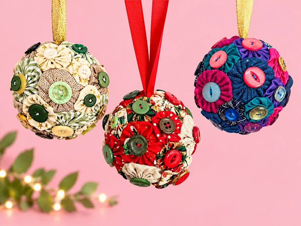 Make your own textile Suffolk puff Bauble at Bibelot
