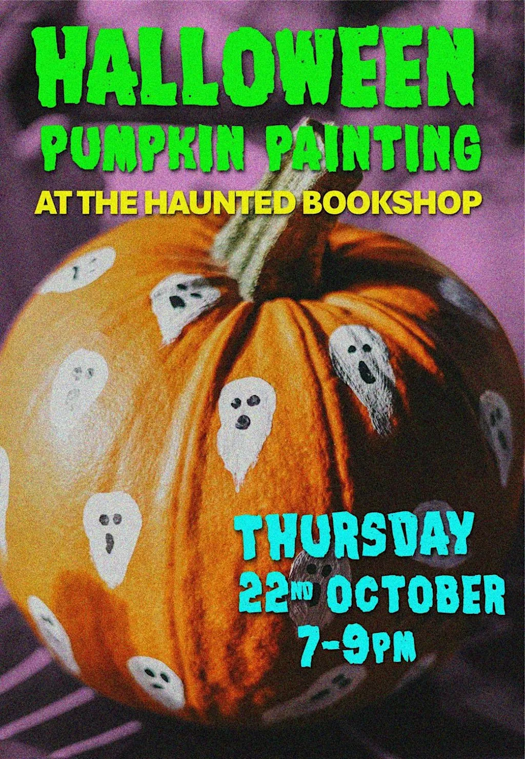 Halloween Pumpkin Painting at The Haunted Bookshop