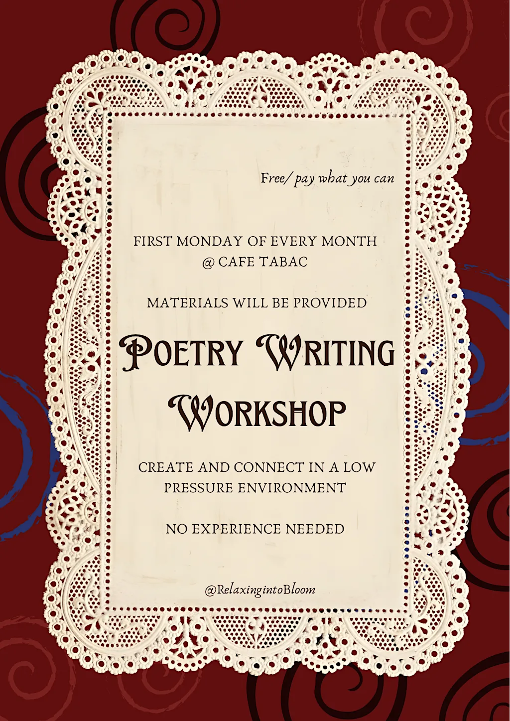 Relaxed Poetry Writing Workshop