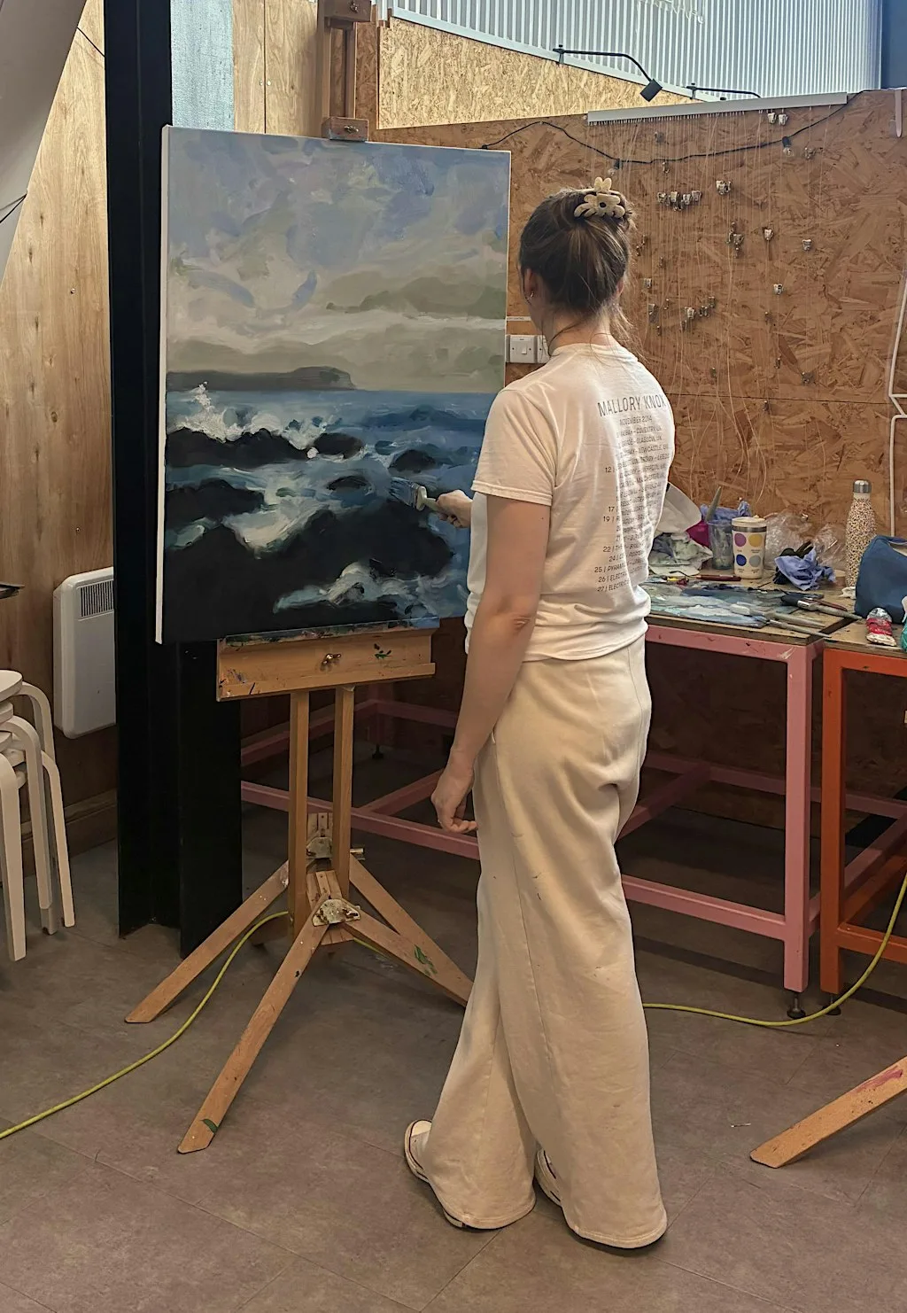 Abstracted landscape painting at The Artery Studios